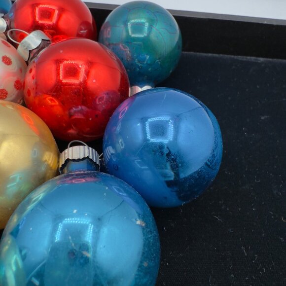 Vintage Mercury Glass Christmas Ornaments Shiny Bright Rauch Made in USA Small - Picture 10 of 16